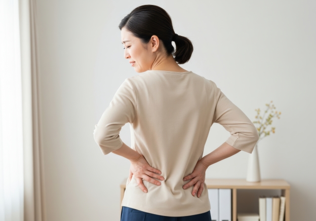 腰に両手を添えている女性