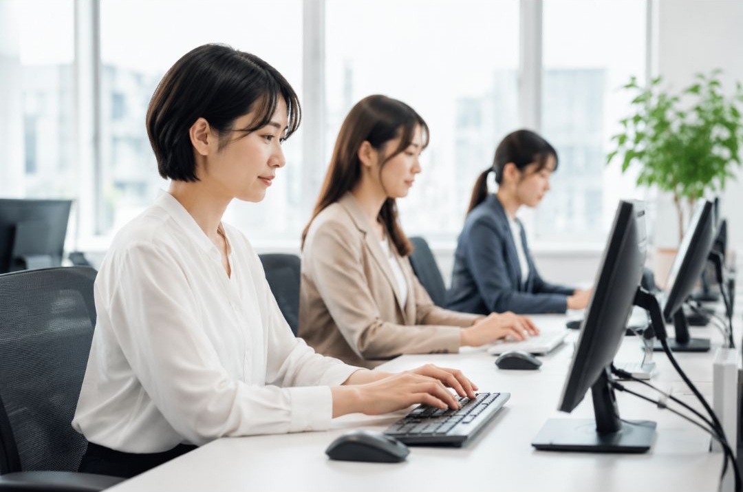 オフィスでデスクワークをする社員