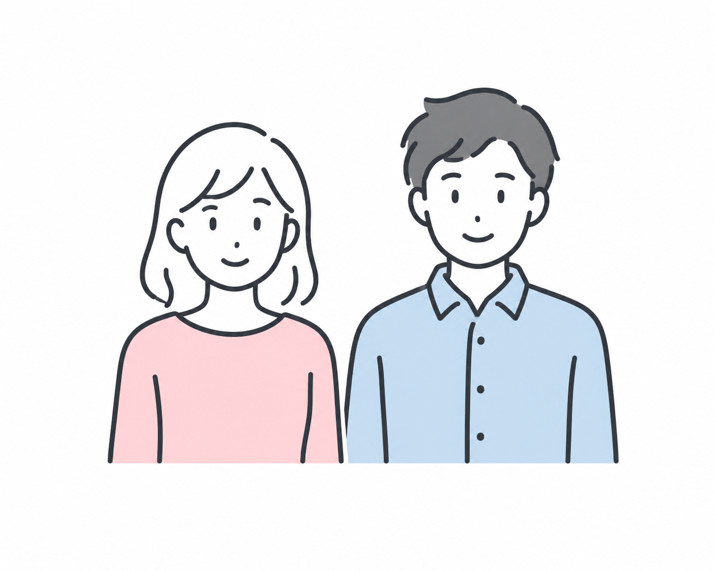 少人数の会社を表す男女2人のイラスト