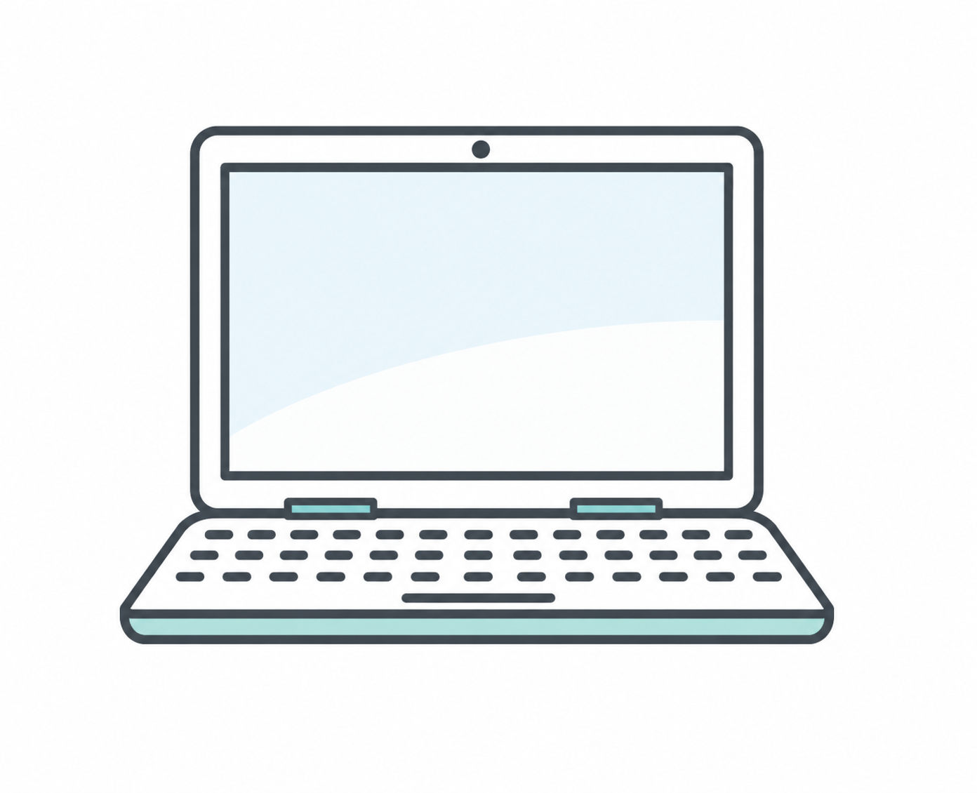業務を止めずに利用できることを表すノートパソコンのイラスト