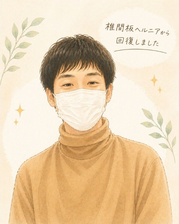 患者様のイラスト・椎間板ヘルニア回復